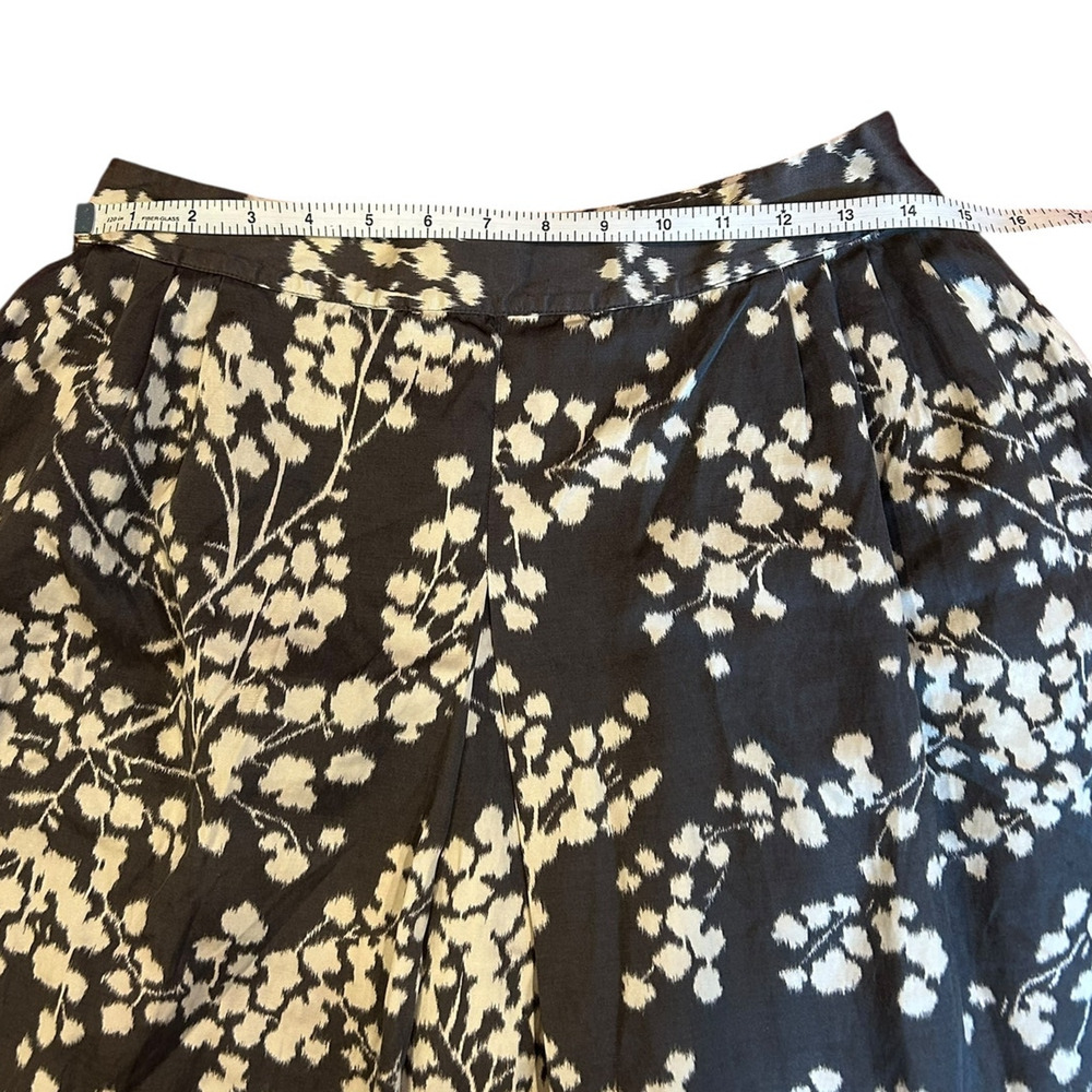 ANTHROPOLOGIE MOULINETTE SOEURS Women's Floral Skirt Sz 8 Gray Silk MIni Ikat - Picture 5 of 8